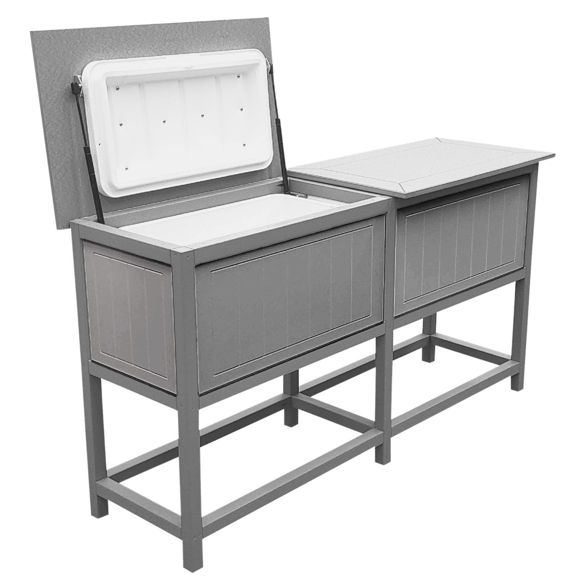 Double Raised Ice Chest Light Gray